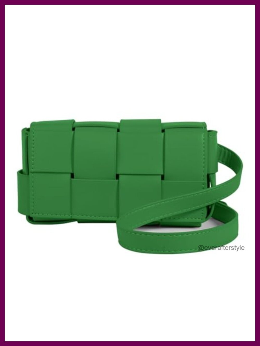 Mini Woven Crossbody Bag PU Leather Clutch Purse Adjustable Belt